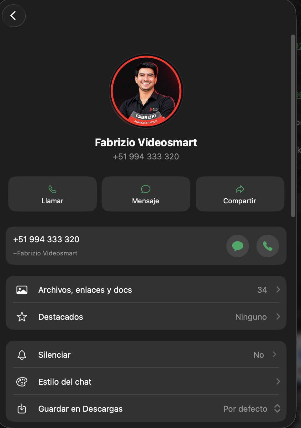 Fabrizio, administrador de VideoSmart